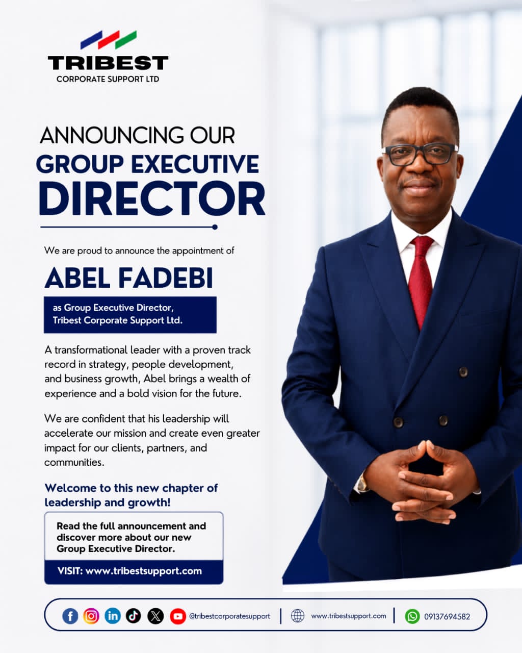 Tribest Corporate Group appoints Abel Fadebi as group executive director